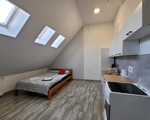 Bed, Kitchen or kitchenette, Photo of the whole room, Bedroom