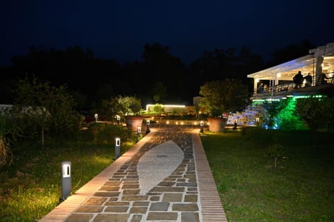 Property building, Night, Natural landscape, Garden, Garden view
