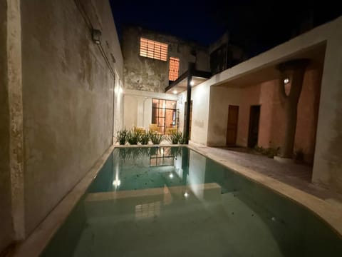 Night, Pool view, Swimming pool, Swimming pool