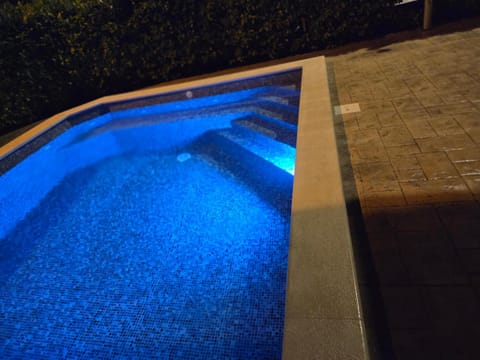 Night, Pool view, Swimming pool, Swimming pool