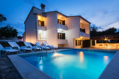 Property building, Patio, Night, Pool view, Swimming pool, sunbed