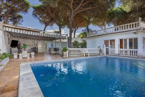 Property building, Living room, Swimming pool