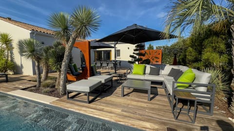 Patio, Garden, Pool view, Swimming pool, sunbed