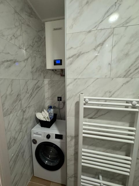 Bathroom, washing machine, dryer