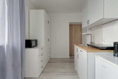 Kitchen or kitchenette, oven, stove