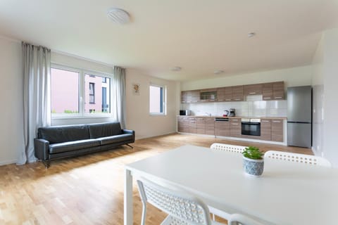 Kitchen or kitchenette, Living room, Seating area, Dining area, oven, stove