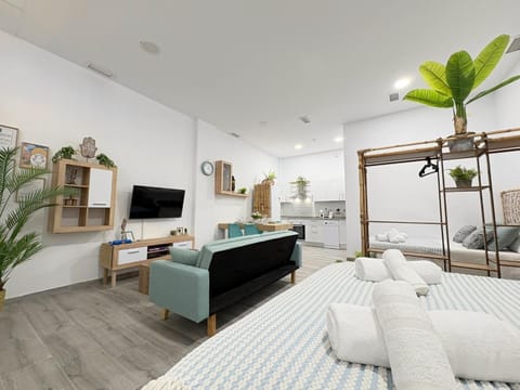 Bed, Living room, Photo of the whole room