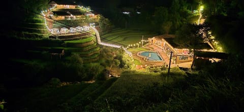 Night, Natural landscape, Bird's eye view, Pool view, Swimming pool