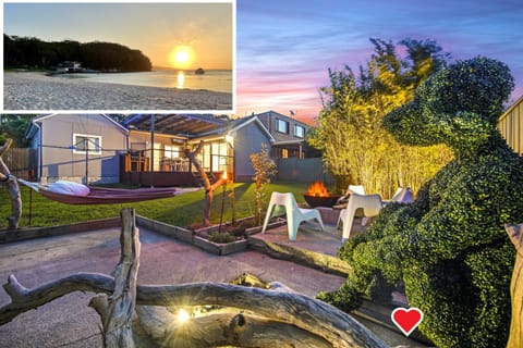 Property building, Garden, Garden, Seating area, fireplace