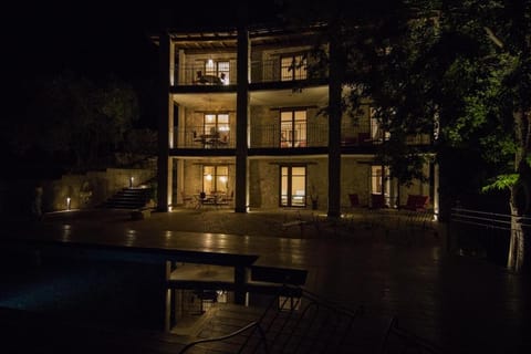 Night, View (from property/room), Swimming pool