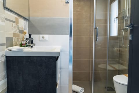 Shower, Toilet, Bathroom, bidet, hair dryier, towels