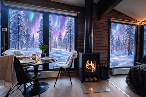 View (from property/room), Dining area, fireplace