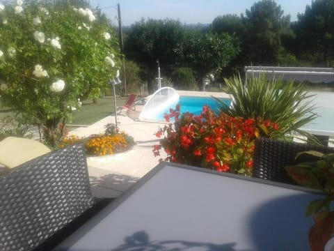 Patio, Garden view, Swimming pool, sunbed