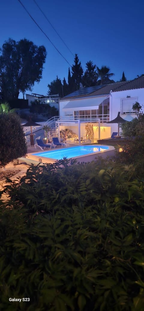 Property building, Night, Pool view, Swimming pool