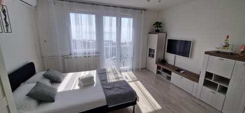 Bed, TV and multimedia, Living room, Bedroom
