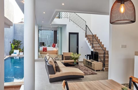 Living room, Seating area, Pool view, Swimming pool