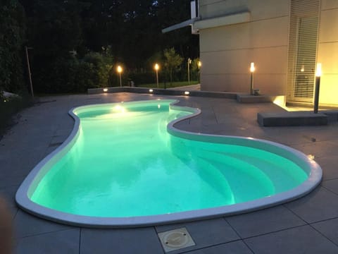 Night, Pool view, Swimming pool