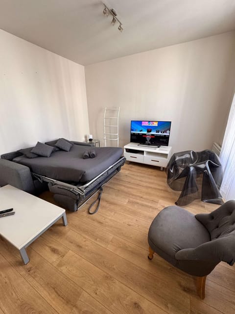 Bed, TV and multimedia, Living room, Seating area