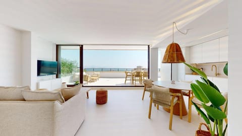 TV and multimedia, Balcony/Terrace, Living room, Seating area, Dining area, Sea view