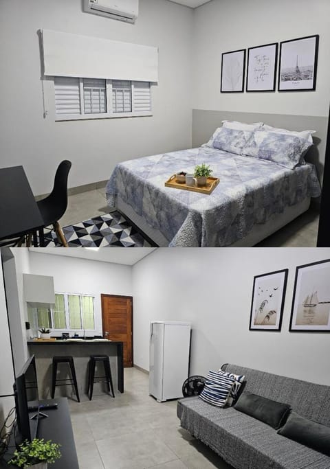 Bed, TV and multimedia, Kitchen or kitchenette, Living room, Photo of the whole room, Seating area, Dining area, Bedroom, air conditioner