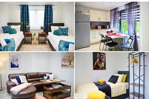 Bed, TV and multimedia, Kitchen or kitchenette, Living room, Photo of the whole room, Seating area, Dining area, Bedroom