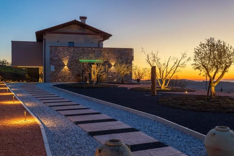 Property building, Spring, Garden, Sunset