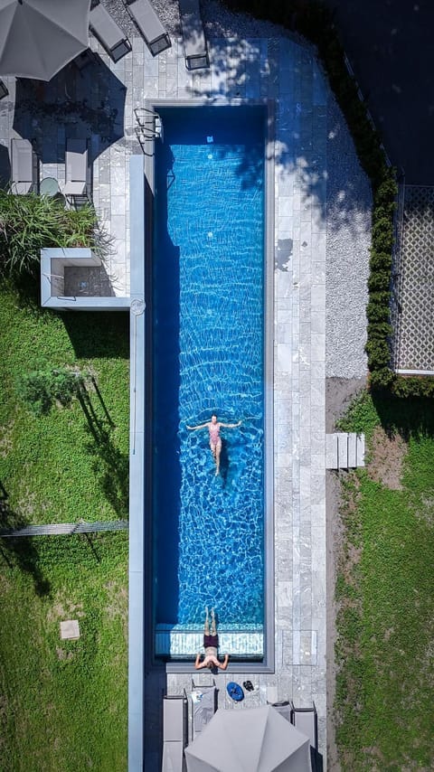 Summer, Pool view, Swimming pool, sunbed