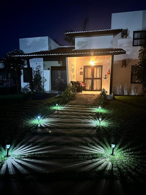 Property building, Night, Garden, Garden view