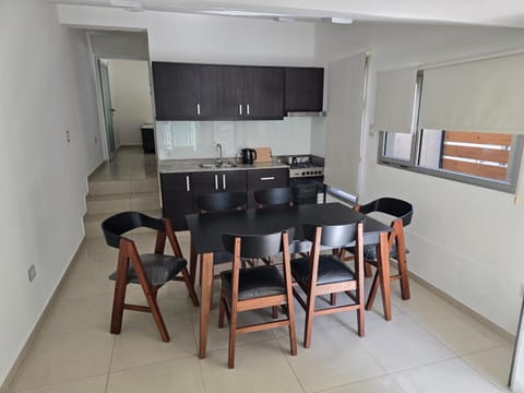 Kitchen or kitchenette, Living room, Dining area, oven, stove