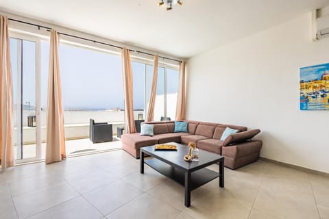 Living room, Seating area, Sea view
