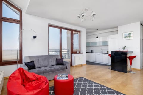 Kitchen or kitchenette, Living room, Seating area, Dining area, stove