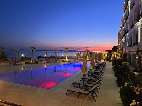 Property building, Night, Pool view, Sea view, Swimming pool, Sunset