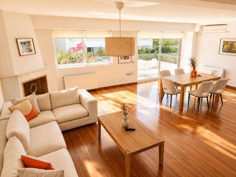 Restaurant/places to eat, Coffee/tea facilities, Balcony/Terrace, Living room, Decorative detail, Dining area, Family, fireplace, heating, air conditioner