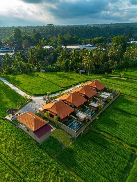 Property building, Nearby landmark, Spring, Day, Natural landscape, Bird's eye view, Garden, Garden view, Lake view, Mountain view, Pool view, River view, Swimming pool