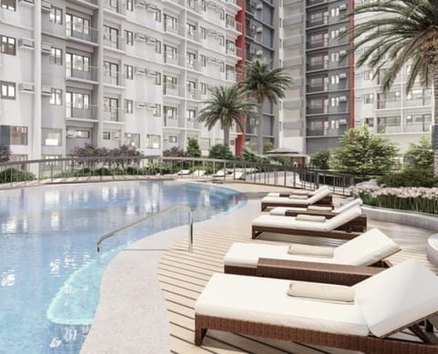 Property building, Pool view, Swimming pool, sunbed