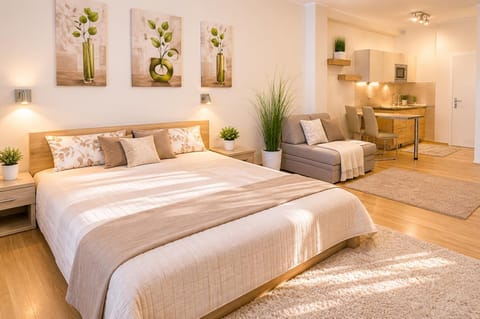 Bed, Living room, Bedroom