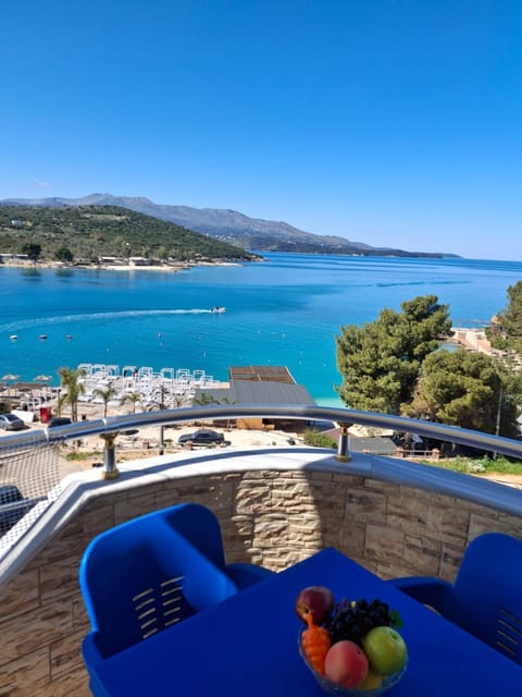 View (from property/room), Balcony/Terrace, Seating area, Mountain view, Sea view
