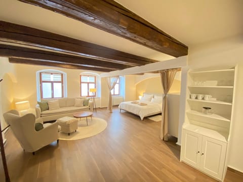 Bed, Living room, Photo of the whole room, Seating area, Bedroom, towels, towels, wardrobe