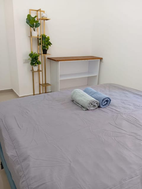 Bedroom, towels, towels, air conditioner, air conditioner
