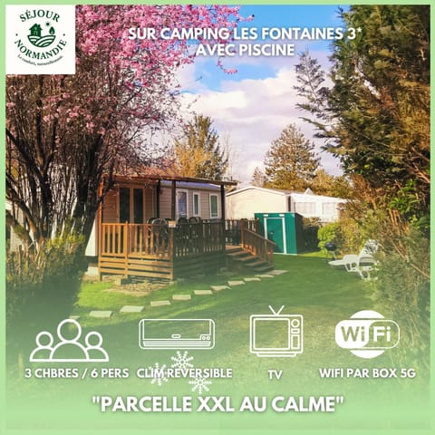 Mobile home 6P XL Climatisation TV WIFI parcelle XXL au calme Chalet in Île-de-France