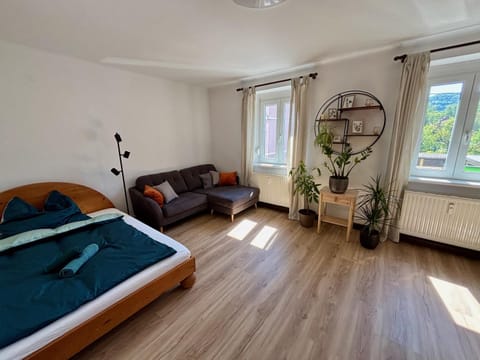 Bed, Living room, Photo of the whole room, Seating area, Bedroom