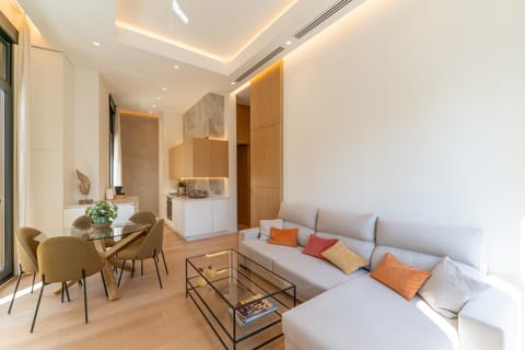 Living room, kitchen