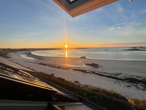 Beach, Sea view, Sunset