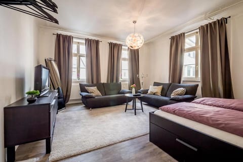 Bed, Living room, Photo of the whole room, Seating area, Bedroom