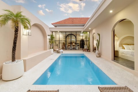 Patio, Pool view, Swimming pool, sunbed