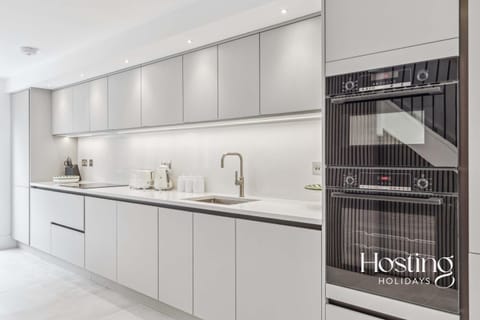 Kitchen or kitchenette, oven, stove