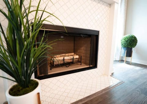 Living room, fireplace