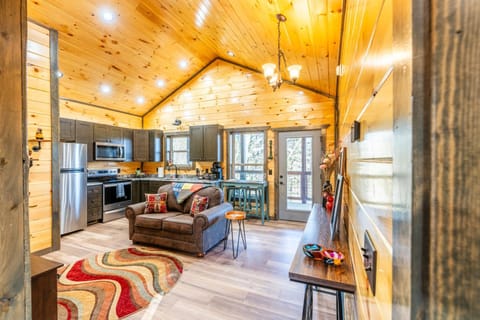 Kitchen or kitchenette, Living room, Seating area, Dining area, stove