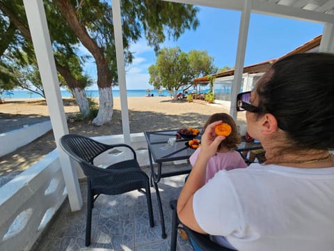 People, Natural landscape, View (from property/room), Balcony/Terrace, Seating area, Beach, Sea view, group of guests