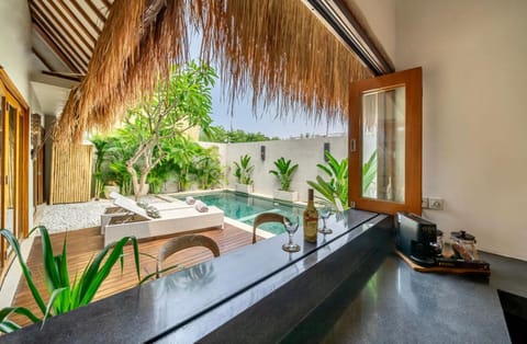 Patio, Pool view, Swimming pool, sunbed